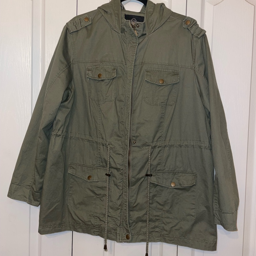 Lightweight Army Green Jacket with Hood